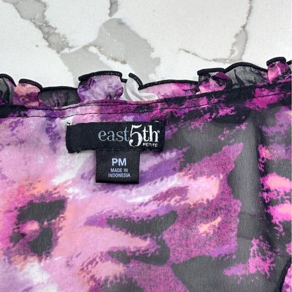 East 5th | Floral Vintage Women’s Sheer Blouse Small Pink Office Work Sh… - Picture 12 of 14